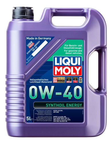 Garrafa Aceite Motor Synthoil Energy 0w-40 Liqui Moly 5l