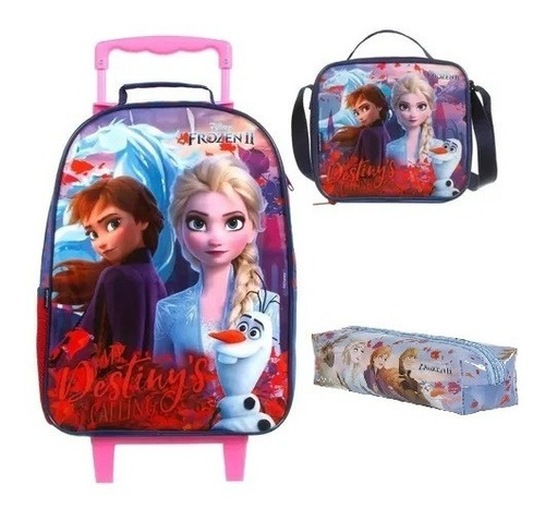  Kit Mochila Lancheira Estojo Frozen 2 Elsa Anna Dermwil  