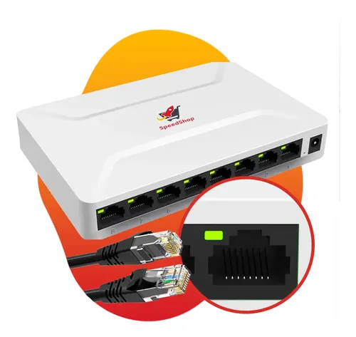 Switch Rj45 Lan Gigabit 8 Portas Hub 10/100/1000mbps Bivolt Speed