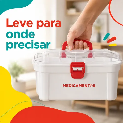 Caixa Maleta Remedio Primeiro Socorros Super Grande 12 L
