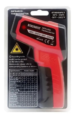 Imagem 2 de 4 de Termômetro Laser Digital Profissional Industrial E Culinário