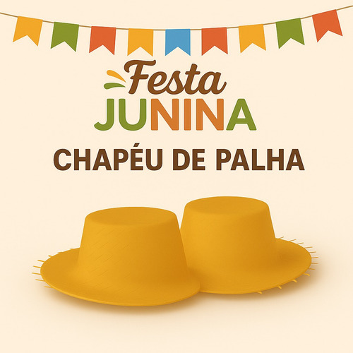 Chapéu Palha Caipira Natural Festa Junina Arráia São João