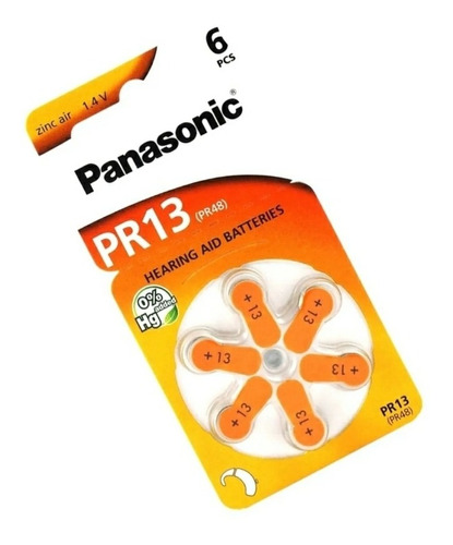 Pilas P/ Audifono Panasonic Pr-13 Pr-48 X6 Unidades Blister