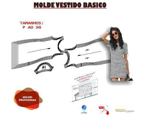 Molde Vestido Basico Do P Ao Extg Em Corel E Pdf Por Email