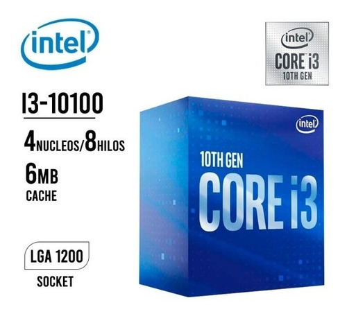 Procesador Core I3 10100 10ma Gen 3,60ghz 4 Nucleos 8 Hilos
