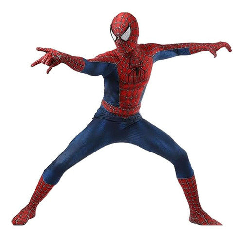 Adultos Spiderman Traje De Cosplay Medias Rojo Azul Disfraz1