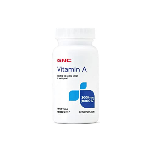 Gnc Vitamina A 3000mcg (10000iu) 180 Softgels, S9k77