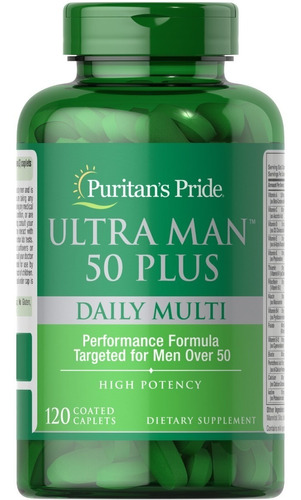 Puritan's Pride | Ultra Man 50 Plus | 120 Coated Caplets