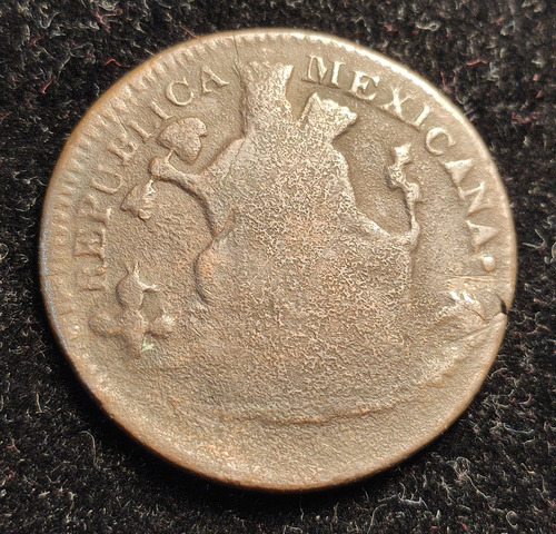 Moneda Un Cuarto De Real 1862, San Luis Potosí Cobre. (Usado)