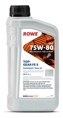 Aceite Transmisión Rowe Top Gear Fe-s 75w-80 