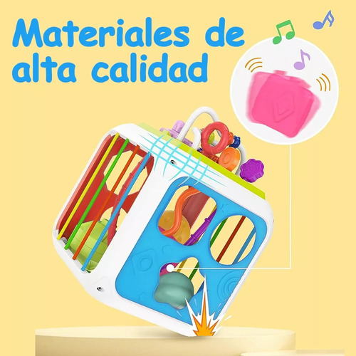 Cubo De Actividades 7 En 1 Juego De Enseñanza Para Bebés Color Blanco