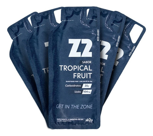 Z2 Energy Gel Tropical Fruit 5 Sachês 40g Sabor Frutas tropicais