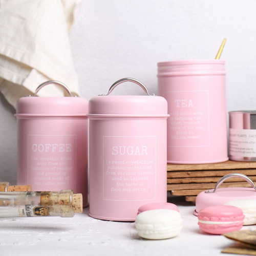 3 Piezas De Botes De Hierro Latas De Cocina, Café, Té,
