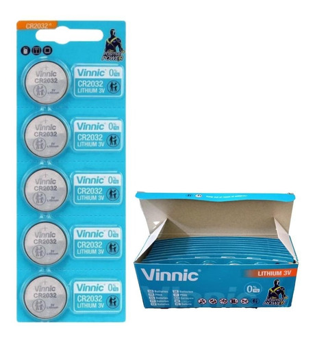 Caja De 50 Pilas Cr2032 Clasicas De 210 Mah  Vinnic