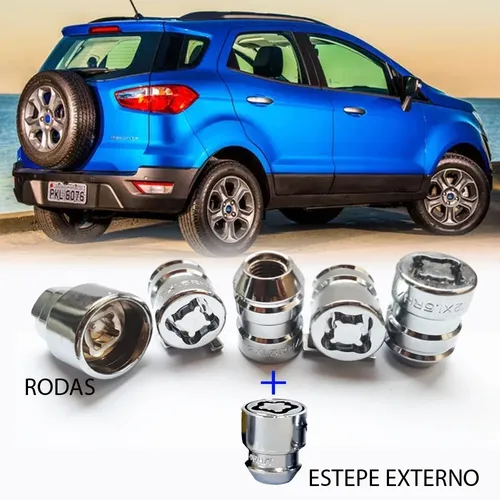 comprar Kit 5 Porcas Travas Antifurto De Roda + Estepe Pajero Tr4