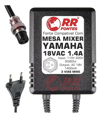 Fonte Ac 18v Para Mesa Mixer Yamaha Pa30 Mg166cx-usb, Mg20/6