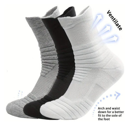 Calcetines De Compresión Transpirables Para Hombre, 3 Pares
