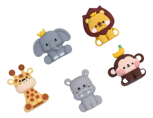 Decoración Para Tartas Con Animales De La Jungla, 5 Unidades