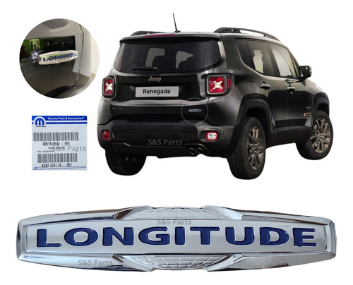Emblema Longitude Tampa Malas Jeep Renegade Até 2022 Mopar