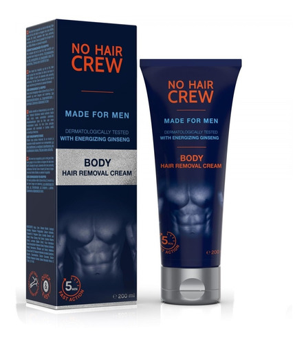 Imagen 1 de 4 de No Hair Crew Body Crema Depilatoria Corporal Para Hombre