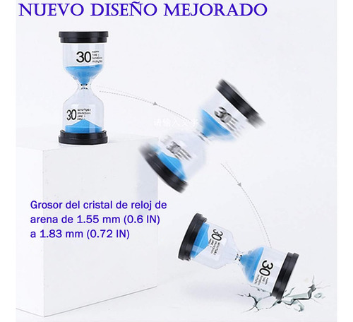 6 Pcs Relojes De Arena Colorido, Temporizador De Arena Con