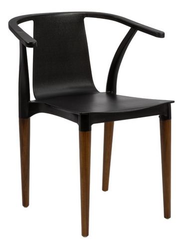 Silla Comedor Apilable Patas Madera Palta Wood Diseño Baires Estructura De La Silla Negro