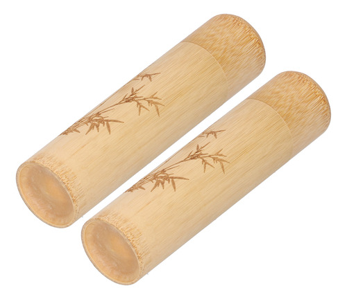 Tubo De Bambú, 2 Piezas, Natural, Respetuoso Con El Medio Am