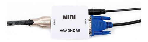 Adaptador mini convertidor VGA a HDMI Entrada VGA y salida HDMI