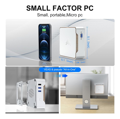 Kamrui Gk3 Plus Mini Pc 16gb Ram 512gb M.2 Ssd, Intel 12th A