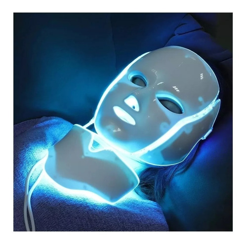 Mascara Led Estética 7 Cores Facial Pescoço Rejuvenescimento 127/220V