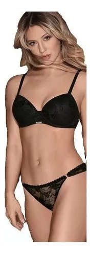 Conjunto Sigry Art 7560 Corpiño Push Up Soft. Con Colaless 