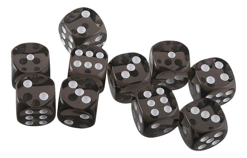 10pcs Juguetes De Dados Poliédricos D6 Para Mazmorras Negro