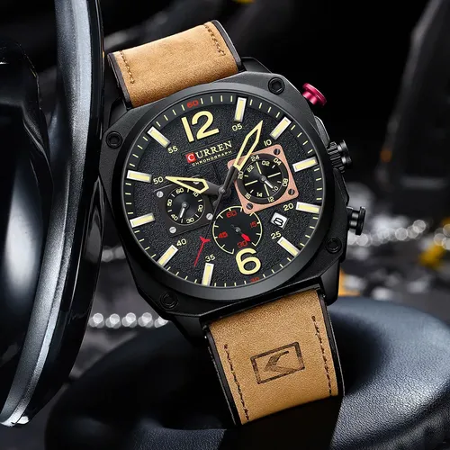 Reloj Curren 8398 En Cuero Hombre Cronos Funcionales Lujo