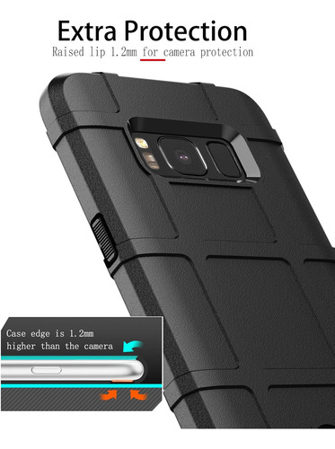 Funda Suave Silicona Tpu Uso Rudo Para S8 Plus+mica Negro Samsung Galaxy S8+/s8 Plus