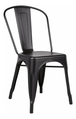 Silla Metal Tolix Muy Resisitente Moderna LG Estructura De La Silla Negro