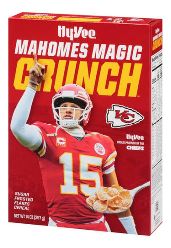 Mahomes Cereal Magic Crunch Cereal Hy-vee L.edition