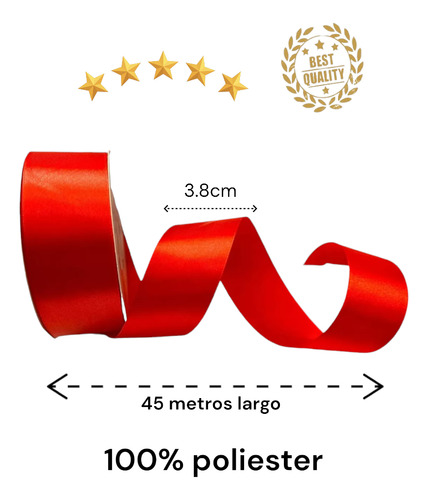 Liston Satin 4 Cm. Para Rosas Eternas 45 Metros