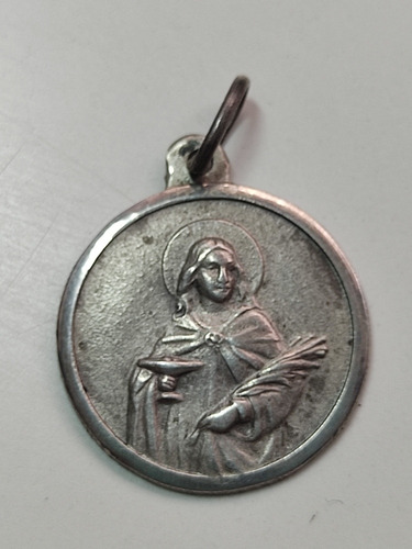 Medalla Santa Lucia Plata 925 13 Mm Kendra Joyas