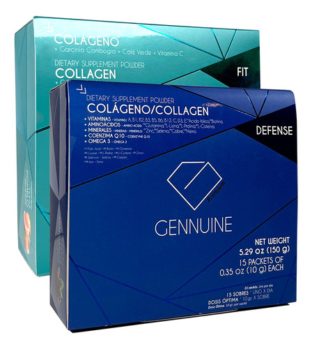 Gennuine 1 Fit  1 Defense Colágeno Hidrolizado 1 Mes