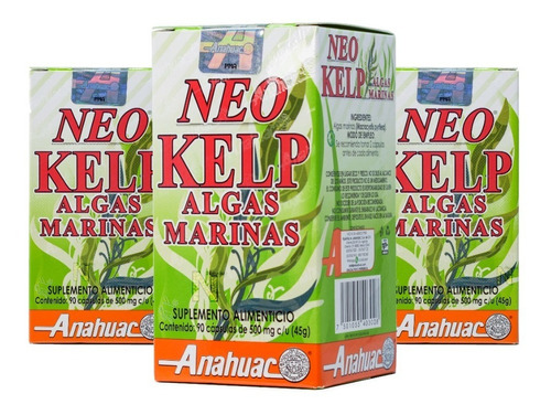 Imagen 1 de 5 de (3 Pzas) Neo Kelp Algas Marinas (90 Caps) Anahuac