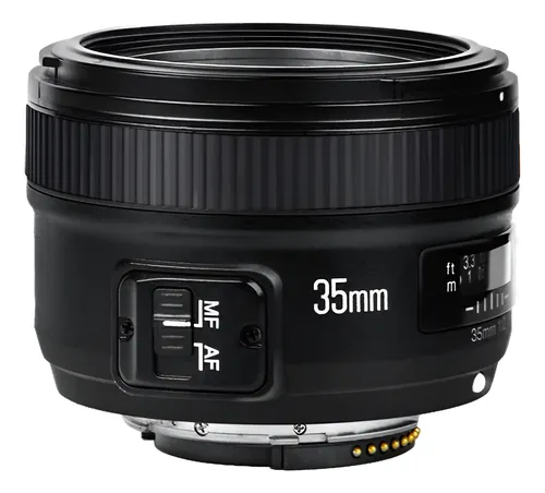 ★美品★ YONGNUO YN 35mm F2N Nikon #1483 Lente Yongnuo Yn35mm F2n 1:2 Af Mf Grande Angular Para Nikon