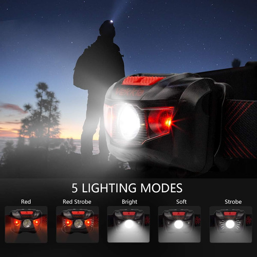 Linterna Frontal Led Ultrabrillante - 5 Modos De Ilumi...
