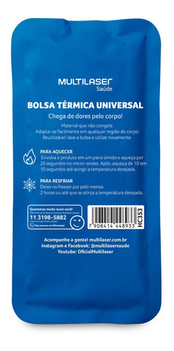 Bolsa Térmica De Gel Azul Multilaser Saúde - Hc353