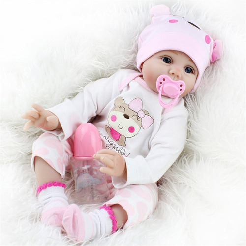 Muñeca Bebe Reborn De Silicona 55 Cm
