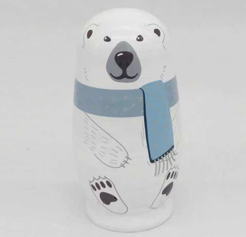 Muñeco De Madera Matryoshka Set Anidación 5 Capas Animales