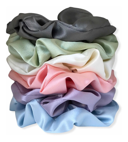 Imagen 1 de 10 de Box 6 Scrunchies Colitas Para El Pelo En Caja Regalo