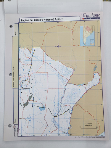Mapas Numero 3 Region Del Chaco Y Noreste Politico X 40 Mapa