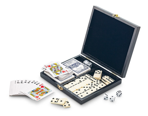 Set De Juego En Madera 3-1 Juegos De Mesa Cartas Domino