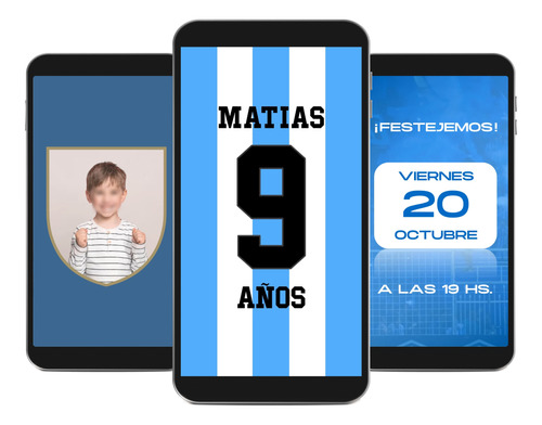 Invitación Animada Atl. Tucuman Con Foto Cumpleaños Digital