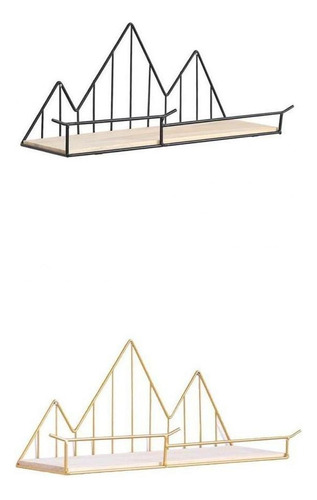 2 Estantes De Metal De Madera Con Diseño Hexagonal Para Mont